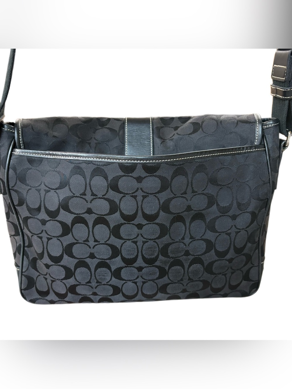 Coach 2001 Transatlantic Black Field Messenger Bag C1R-5229 - Picture 8 of 15